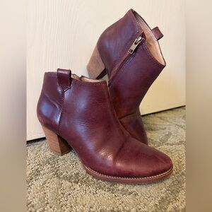 Oxblood leather bootie